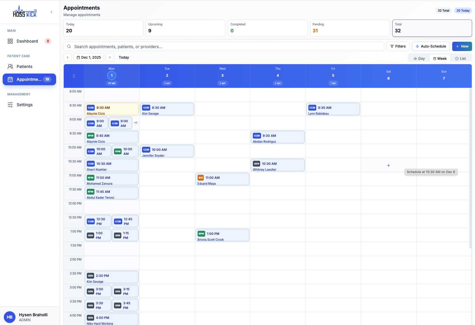 Appointment Management Calendar